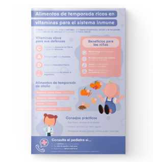 Portada infografía Alimentos de temporada ricos en vitaminas para el sistema inmune